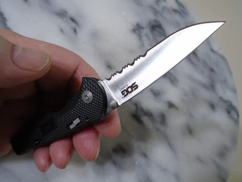 SOG Flash I Assisted Open Pocket Knife Slide Lock Folder 56-57 Aus-8 SOG-FSA-97 image 2