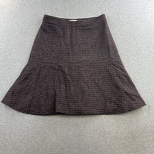 Red Valentino Skirt Womens 42 Gray Red Wool Blend Pleated Flare Lined A Line