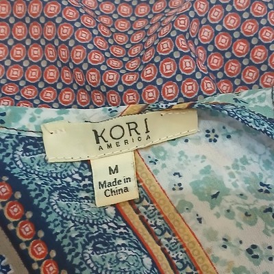 Kori America Dress Size Medium Boho Hippie Multicolor Sleeveless Hankerchief