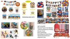 Tailored Quote Party tableware Monster Trucks Hot Wheels, Minions, Pokemon, Cars