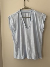 Frame Women s Organic Cotton Chambray Blue T ...