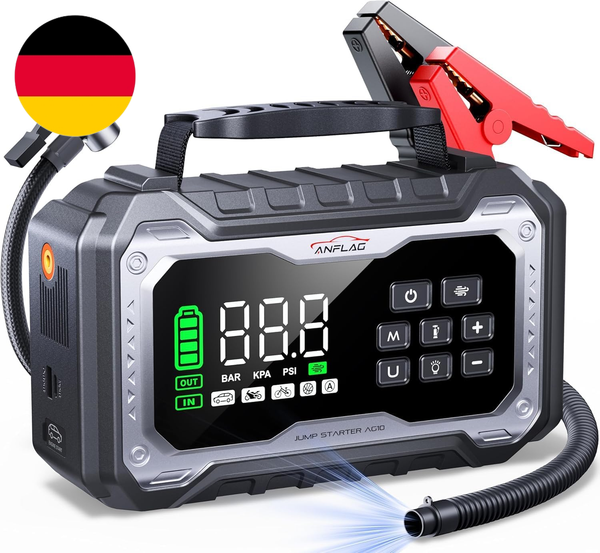8000A Starthilfe Powerbank FüR Pkw Mit GebläSe Und 160PSI Kompressor | Auto Star-image