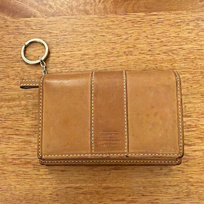 Coach Tan Leather Key Holder Wallet