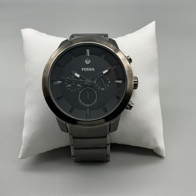 Fossil Mens Watch 46mm Black Dial Chronograph FS-4680 New Battery