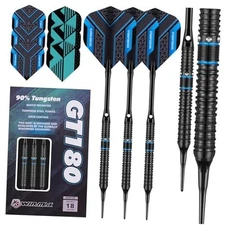  Darts Soft Tip Set - 90% Tungsten Soft Tip Darts Set Professional 18 Black