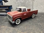 Vintage Tonka Red And White Dodge Pickup Truck Pressed Steel