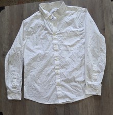 Goodfellow  Co. White With Small Design Long Sleeve Button Up Slim Shirt Men L