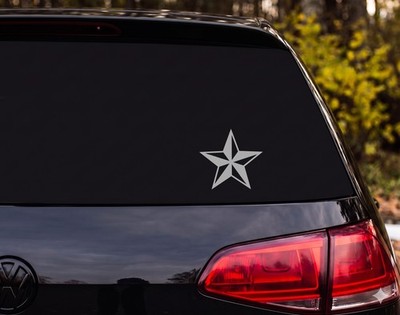 Nautical Star Black White Compass Rose 3D Shadow Vinyl Decal Sticker