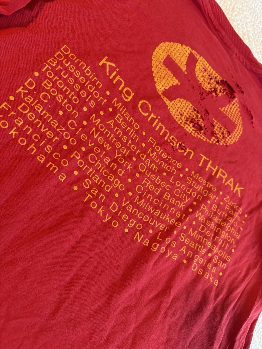 King Crimson Vrooom Thrak Tour Vintage Concert T-Shirt Red XL 90s