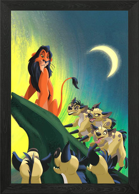 Lion King Scar Hyenas Framed Wall Art Poster Canvas Print Picture