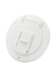 RV Trailer Camper Electric Power Cord Cable Hatch Round Fits 2-3/4 white