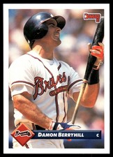 Damon Berryhill 1993 Donruss #78 Braves MLB READ FREE SHIPPING AutographDen