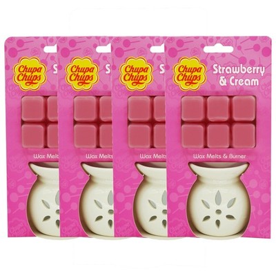 4x Chupa Chups - Wax Melts & Burner - Strawberry & Cream - 60g