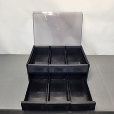 Vintage Plastic Audio Cassette Tape Storage Holder 6 Drawers And Lid Holds 72 UK