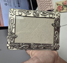 Antique Silver Ornate Floral Butterfly Metal ...