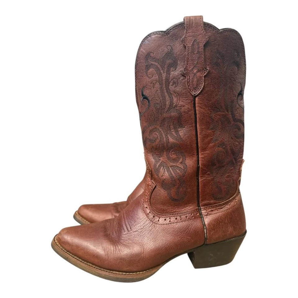 Bota de Vaquero Justin Estampada Cuero Marrón Mujer Talla 9 C Foto 2 de 4