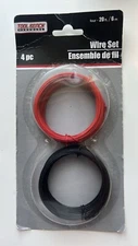 Tool Bench Hardware Pack of 4 Wire Set - Red and Black - 20 ft / 6m