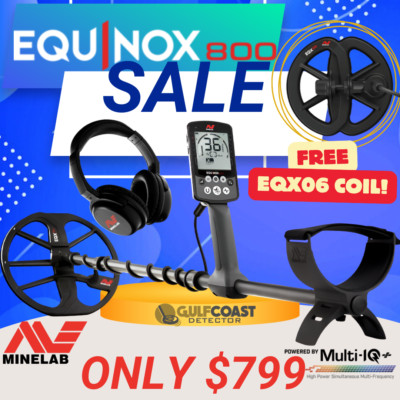 Minelab Equinox 800 Metal Detector Waterproof Multi Frequency - 2 Coil Package