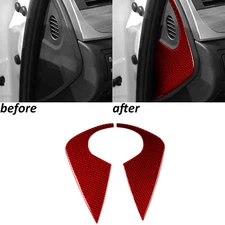 Red Carbon Fiber Dashboard Side Slot Panel Cover Trim For Lexus GS 350 2013-20