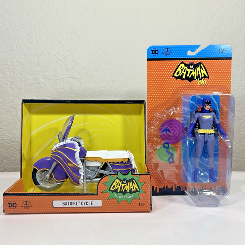 McFarlane Retro 66 Batman New BATGIRL CYCLE w/ BATGIRL 6" Action Figure Combo - Picture 2 of 9