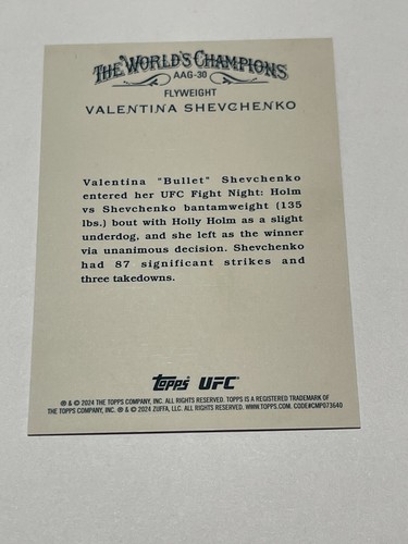 2024 Topps UFC Valentina Shevchenko Red 2/5 Allen & Ginter SSP AAG-30 Chrome a - Picture 2 of 6