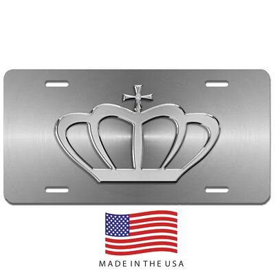 Queen aluminum vanity license plate car truck SUV tag grey
