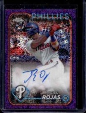 2024 Topps Chrome Update Johan Rojas Auto Purple Speckle Refractor RC #212/299