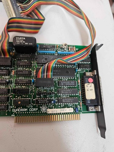 Rare IBM /PC QUADRAM Rev 6K QUADBOARD ISA 8 BIT 256KB MEMORY BOARD FULL w/IO - Photo 4/6
