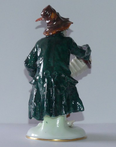 Alte Porzellanfigur E & A Müller Schwarza Saalbahn Bettler mit Bandoneon um 1900 - Bild 7 von 17