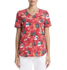 Rudolph The Red Nosed Reindeer Character Nurse Scrub Top Women Size 3XL NWT