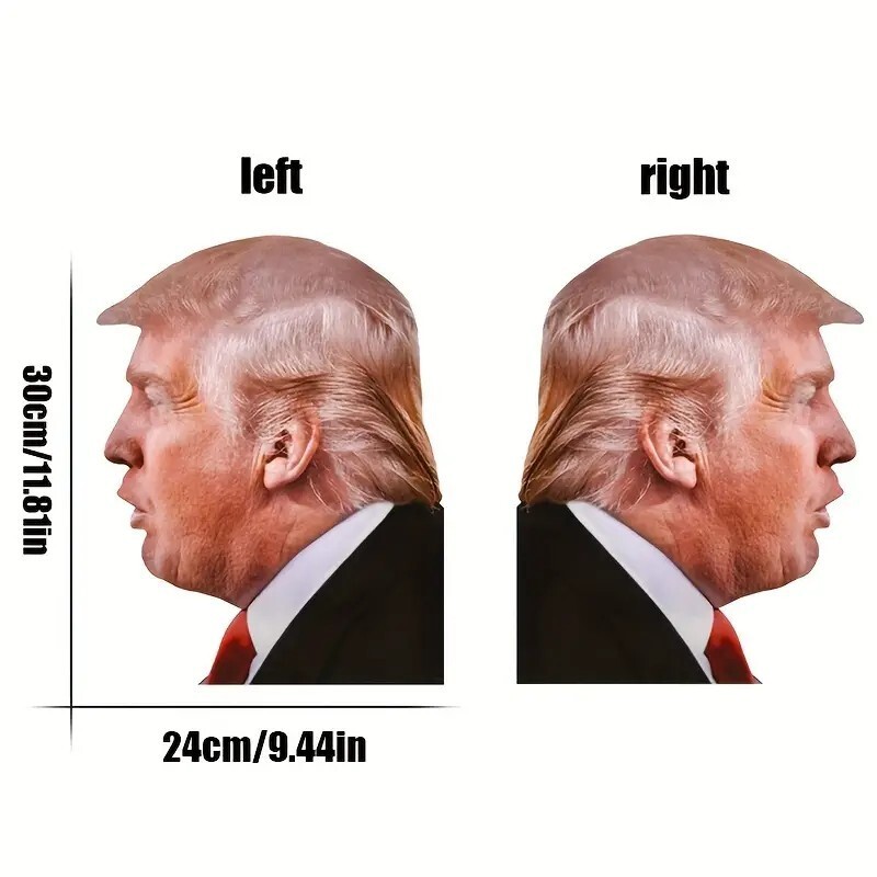 2pcs Ride with Trump Window Stickers Trump 2024 Fun Car Decals Left and