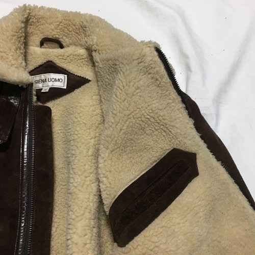 Vintage 90s cow leather jacket Suede brown used in JAPAN Size M - Picture 12 of 17