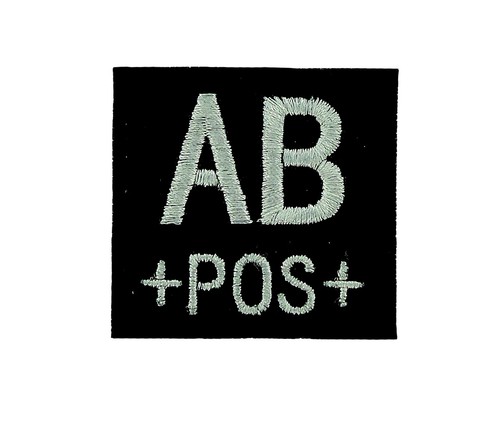 AUFNÄHER Patch Aufbügler Blutgruppe A B O AB + - BUNDESWEHR airsoft schwarz - Bild 2 von 9