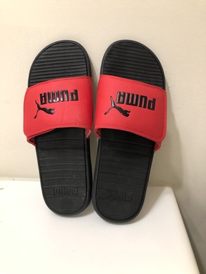 Puma Soft Ride Slide Mens Red Casual Sandals Size 12 Vacation Slip On Sandal NWT