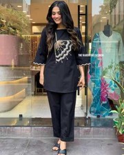 Pakistani Tunic Cotton Flex Cord Set Kurti Indian Women Designer Kurta Pant Set