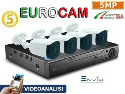 Kit Videosorveglianza XVR 5MP 6 Canali + 4 Telecamere Bullet ENVIO Sony | 1TB