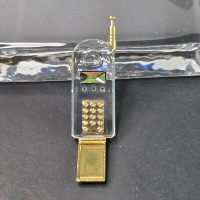 Swarovski Crystal Memories Mini Mobile Flip Cell Phone Gold Accents FREE SHIP