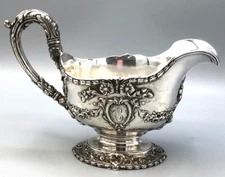 Dominick & Haff sterling silver Gravy Boat #S5410, very heavy and ornate