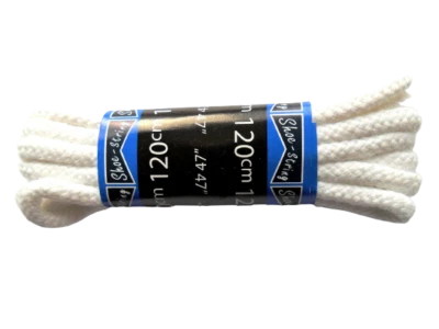 SHOESTRING Round Cord Shoe Laces Bootlaces White 120 cm Kickers Trainers Sneakers Shoelaces