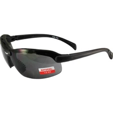 Global Vision Eyewear C-2 Bifocal Safety Glasses, Smoke Lens, Matte Black Frame