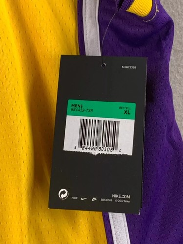 Lonzo Ball Los Angeles Lakers Nike Icon Edition Swingman Jersey Men's Rookie NBA - Picture 8 of 13