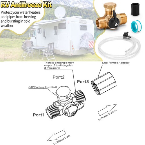 RV Pump Converter Winterizing Kit Antifreeze Converter Kit Camper Travel Trailer