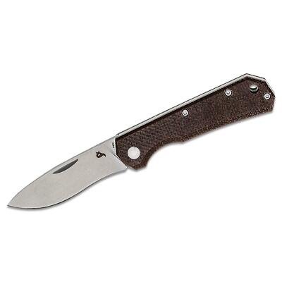Fox Knives Brand CIOL folding knife Micarta steel 440C satin coated leather sheath main image 1