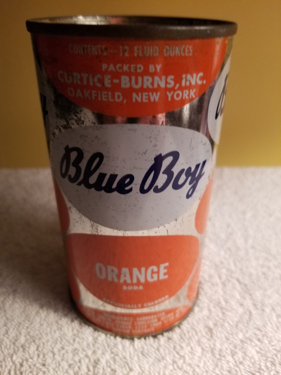 Vintage 1950s Blue Boy Orange Soda Can Curtice-Burns | eBay