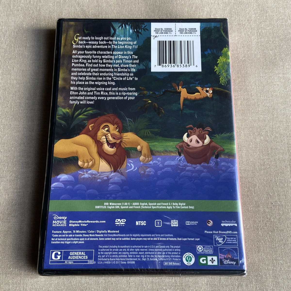 Disney Toons: The Lion King 1/2 (DVD 2004 NEW) Animated Timon  Pumbaa