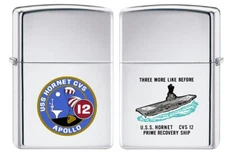 USS Hornet (CVS-12) Aircraft Carrier Zippo MIB Apollo Recovery Polished Chrome