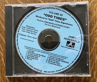 Jamey Aebersold Jazz Vol. 90 ''Odd Times'' Odd Time Signatures  DISC ONLY FREESHIP