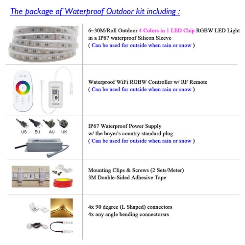 Chip LED RGBW 4 en 1 6M 12M 15M 20M 30M WiFi Música Impermeable Luz de Cinta LED 24V - Imagen 14 de 15