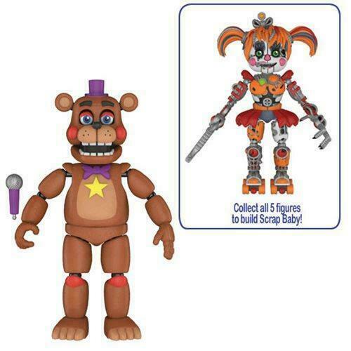 Fnaf  Rare~ 5" ROCKSTAR FREDDY ACTION FIGURE ~ Pizzeria Simulator W Box. 1x