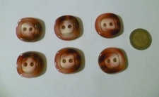 6 BOTTONI RESINA BORDEAUX SFUMATO TIPO CORNO 3 CM - 2 FORI CAPPOTTO SARTORIA